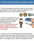 Installation instructions for Brass Inline Spin Down Sediment Water Filter For Washer Shower And Well Water Forty Micron Easy Install