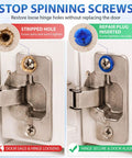30 Piece Wood Anchor Repair Kit For Stripped Screw Holes Multicolor ABS Inserts For Tightening Loose Hinges Cabinets Drawers Furniture, blue repair plug in hinge hole