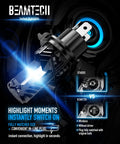 Straight Shot Plug And Play H4 9003 Fog Light Bulbs Delivering A Crisp 6500K Xenon White Beam Zero Noise Fanless Setup And Direct Bolt Up Fit For Sharp Night Drives Pack Of Two detailed view showing plug design and instant connection.
