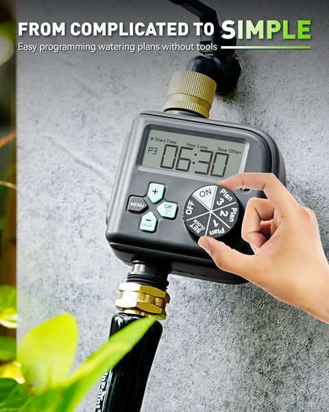 Sprinkler Timer With 3 Independent Programs Waterproof Hose Timer Brass Inlet Rain Delay Manual And Automatic Irrigation System 1 Outlet