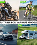 Collage showing motorcycle, bicycle, car, and RV, suitable for Pro Grade Brake Bleeder Kit for Hydraulic Disc and Clutch Systems 2 Pack.