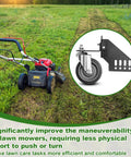 Universal Lawn Mower Swivel Wheel Kit with TPR Tires and Steel Brackets for smooth lawn maintenance on mower