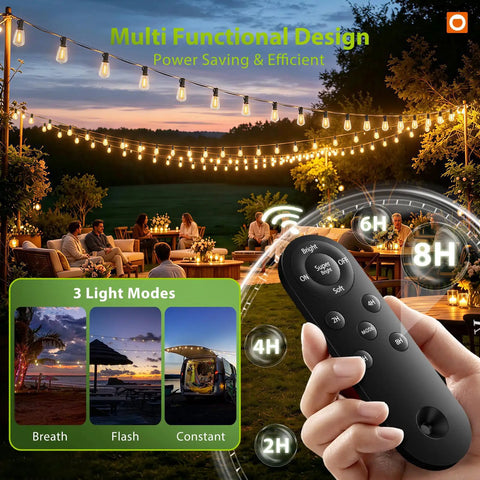 198 Feet Of Solar String Lights Outdoor Waterproof With Remote Dimmable And Timer Shatterproof Hanging Lights for garden