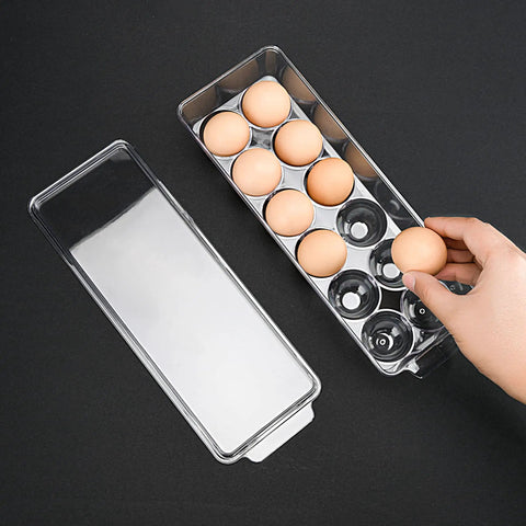 Clear Fridge Egg Organizer For 12 Eggs Stackable Holder Keeps Your Refrigerator Neat See Through Egg Container For Easy Kitchen Storage And Quick Inventory Grab N Go