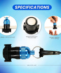 Specifications of Blue Magnetic Regulator Octo Hose Holder Clip for scuba gear, includes dimensions and weight.