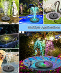 Upgrade Your Outdoor Oasis With A 2026 High Efficiency 3.5W Solar Bird Bath Fountain Pump Featuring 8 Color LED Lights, garden use.