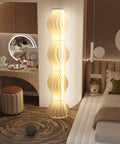 Dimmable Column Floor Lamp With Hula Skirt Shade, 55 Inch Tall Contemporary Standing Light for Living Room and Home Office