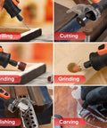 Shall 508-piece rotary tool accessory kit with case; bits for drilling, cutting, sanding, grinding, polishing, carving.