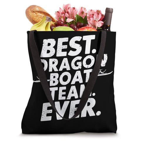 Paddler Tote Bag For Dragonboating Enthusiasts, Crew, And Fans, Rugged Water Resistant Carryall, black tote with groceries inside