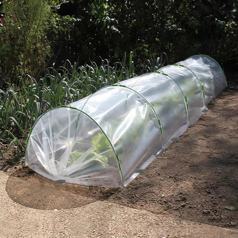 Mini Greenhouse Tunnel For Outdoors, Backyard Grower Friendly Greenhouse Hoops Kit with PVC cover protecting plants in garden