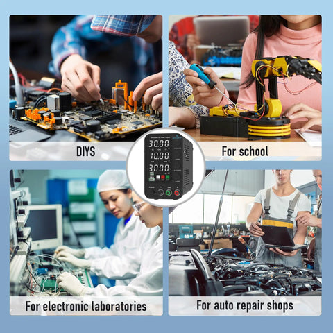 Adjustable Bench Power Supply 0 To 32V 0 To 10A With Encoder Knob And Output Switch, useful for DIY, school, labs, and auto repair.