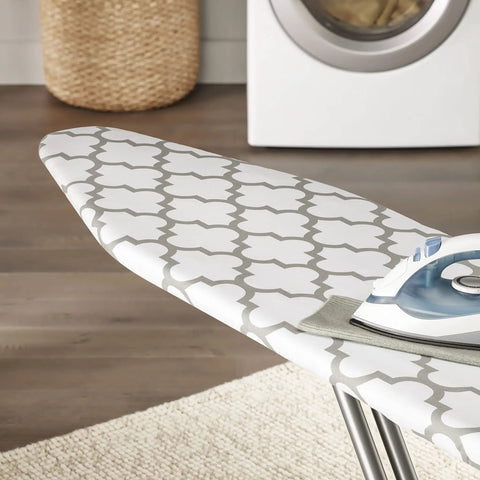 Deluxe Ironing Board Cover and Pad for Standard 54 by 15 Inch, 100 Percent Cotton with 3mm Foam Padding, Medallion Grey