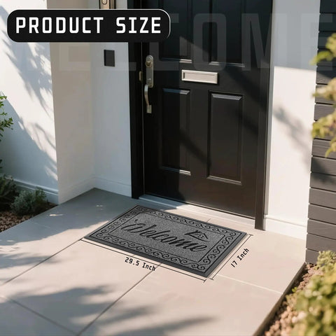 Tough As Nails Heavy Duty Welcome Mat For Home Entrance Indoor Outdoor Front Porch Door Mat 29.5x17 Waterproof Low Profile Dirt Trapper