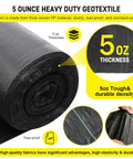Roll of Tough As Nails Heavy Duty 5Oz Driveway And Landscape Fabric 13x115 Ft Geotextile for Weed Barrier and Erosion Control