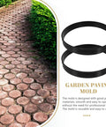 DIY Reusable Concrete Paving Mold 13.6 Inch Circular Stepping Stone Form for garden path, round pattern on walkway.
