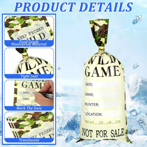 300 Count Ground Pork Freezer Bags 1Lb Ground Meat Bags With Tape Sealer And 2 Rolls Sealing Tape for Wild Game