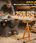 Two Pack Folding Roller Stands Built for Heavy Duty Woodworking 250 Lb Load Capacity Adjustable from 27.8 to 43 Inches
