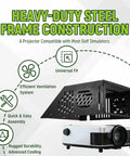 Floor Mounted Golf Simulator Projector Enclosure With Sturdy Full Steel Frame And Built In Cooling Vent System with steel casing