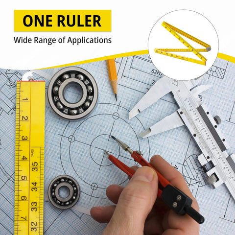 Foldable Meter Stick Ruler 36 Inch Go To Classroom Tool For Measuring In Inches Centimeters Millimeters And Meters with drafting tools