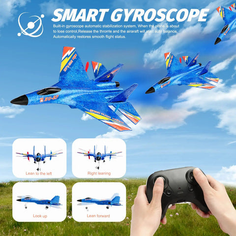 SU27 RC Airplane Ready To Fly Glider With 2.4 GHz Remote Control, 6 Axis Gyro Stabilizer, EPP Foam Construction in flight