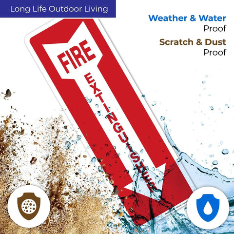Fire Extinguisher Decal Self Adhesive Sticker 4x12 Inches 4 Mil Vinyl Sign for Indoor and Outdoor Use UV Protected and Waterproof