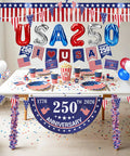 Fourth Of July Golf Cart Decorations Kit For 250th Anniversary Parade Includes USA 250 balloons and fan flags display