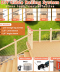DIY cable railing system for decks with posts, sleeves, and hydraulic crimping instructions
