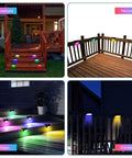 36 Pack Wireless Solar Deck Lights Outdoor Waterproof Step Lights For Fence Pool Garden Wall Patio Yard And Porch Multicolor LED