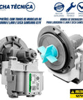 DC31-00181C Recirculation Pump for Washing Machines Replacement Part in gray with blue propellers, showcased at two different angles