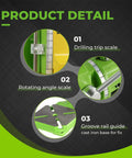 Image showing details of the Upgrade Floor Drill Press Stand With 90 Degree Rotating Frame For Hand Drills, focus on scales and base.