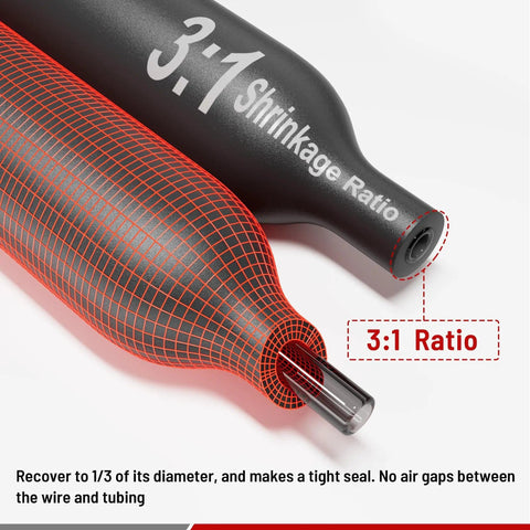 Adhesive-Lined Heat Shrink Tubing Kit Marine Grade 320 Pieces 3 To 1 Shrink Ratio Waterproof Electrical Wire Insulation Detail