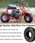 Tubeless 145/70-6 Mini Bike Tire With Repair Kit For Go Karts And ATVs Fits Coleman Ct100u Ct100x Baja Massimo