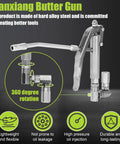 Heavy Duty Grease Gun Control Handle Valve For High Pressure 7500 Psi With 1/4 Inch Thread, 18 Inch Flexible Interface, A4-Jaw Coupling, 360 Degree Rotation And Spring, Built For Fast, Smooth, And Reliable Lubrication on steel grease gun