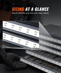 Five Drawer Steel Tap Dispenser Cabinet With Sixty Compartments Holds Tap Sizes From 2 56 To 12 28, close-up of label slots