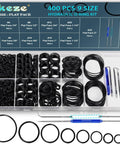 400 Piece Buna N O Ring Seal Kit for Hydraulic Flat Face Fittings ORS ORFS Nine Sizes From One Quarter Inch To Two Inches With 70A Buna N Material Built To Last For Cylinders Pumps And Hydraulic Systems in storage box