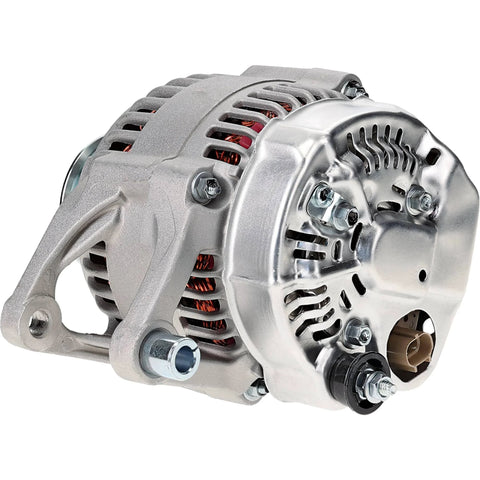 Alternator Replacement For Dodge Dakota 2.5L 1999 2000 And Jeep Cherokee TJ Wrangler 2.5L 4.0L 1999 2000 With 117 Amp Output 12V CW Rotation S6 Pulley ER Regulator IF Fan And Compatible With 113357 113358 56005684AB 56005685AC, front view
