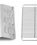 Game Changing Stainless Steel Cooking Grate And Flavorizer Bar Combo Kit Replacement For Weber Go Anywhere Portable Gas Charcoal Grill, two-piece set shown.