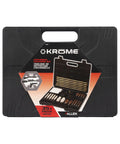Krome Universal Gun Cleaning Kit 35 Piece Set For Rifles Shotguns And Pistols with brass rods and brushes in a black case