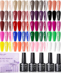 24 Piece Gel Nail Polish Set With 20 All Season Shades Plus Base Coat And Glossy Matte Cateye Top Coat Soak Off UV Cured Nail Kit