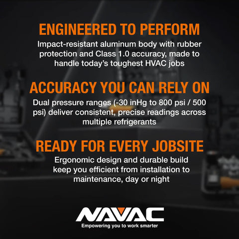 Precise Class 1.0 HVAC Manifold Gauge Set With Beefy Aluminum Body Rock Solid Impact Protection And Smooth Quarter Turn Ball Valves For Technicians Who Want Hardcore Reliability On Every Job Site