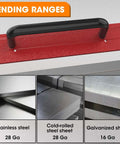 Heavy Duty 24 Inch 16 Gauge Steel Sheet Metal Folding Tool With Grips for HVAC, red finish, bends galvanized, stainless, cold-rolled sheets