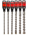 6 Piece Carbide Tipped Masonry Drill Bit Set SDS Plus For Rotary Hammer 13 Inch Total Length Built Tough Workhorse For Concrete Brick Tile