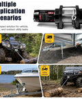 Top Tier 4500Lbs Electric Winch With Heavy Duty Steel Cable And Wired Remote Control for ATV, trailer, boat and utility vehicle applications.