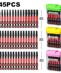 Impact Torx Screwdriver Bit Set Beefy 45 Piece Magnetic S2 Steel Driver Bits T10 Through T30 In Colorful Storage Box