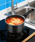1.5 Quart Nonstick Saucepan With Detachable Handle And Swiss Granite Coating Small Multipurpose Pot For Induction Cooking PFOA Free Smokeless Pan For Quick Sauces And Everyday Meals