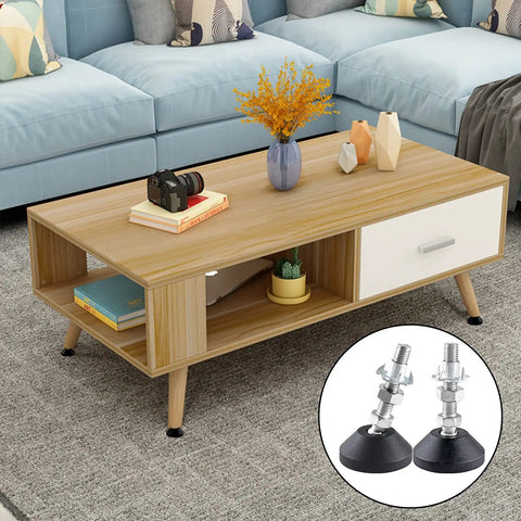 4 Pcs M10 Leveling Feet With T Nut No Slip Threaded Rubber Feet Adjustable Swivel Levelers for Furniture under table