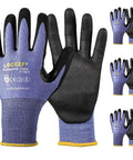 Touchscreen Ready Safety Work Gloves Set For Guys And Gals Snug Fit With Superior Dexterity Anti Slip Nitrile Coating Five Level Cut Resistant Heavy Duty For Construction Automotive And Home Repair