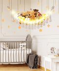 Stuffed Animal Hammock With LED Light Large Plushie Net Storage For Kids Room Decor Corner Toy Organizer For Cozy Playroom