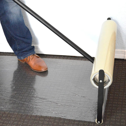 Carpet Film Applicator Workhorse With 36 Inch Roller And 42 Inch Handle All Steel Construction for easy film install on carpet.