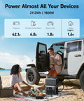 People camping on a beach using Solix BP1000 Expansion Battery 1056Wh LiFePO4 With 10 Year Lifespan And 3000 Cycles Doubles To 2112Wh For SOLIX C1000.